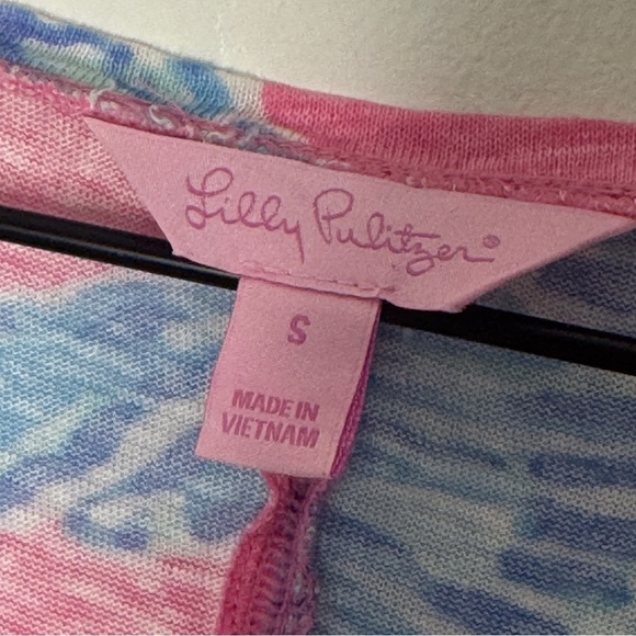 Lilly Pulitzer Pink and Blue Short Sleeve Tee - Picture 4 of 4